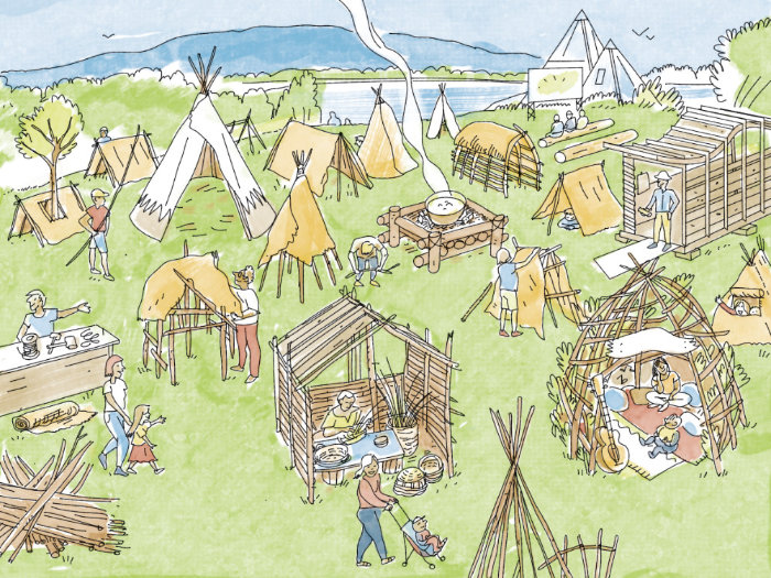 illustration cabane party