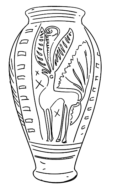 illustration Vase peint Aulnat Gandaillat