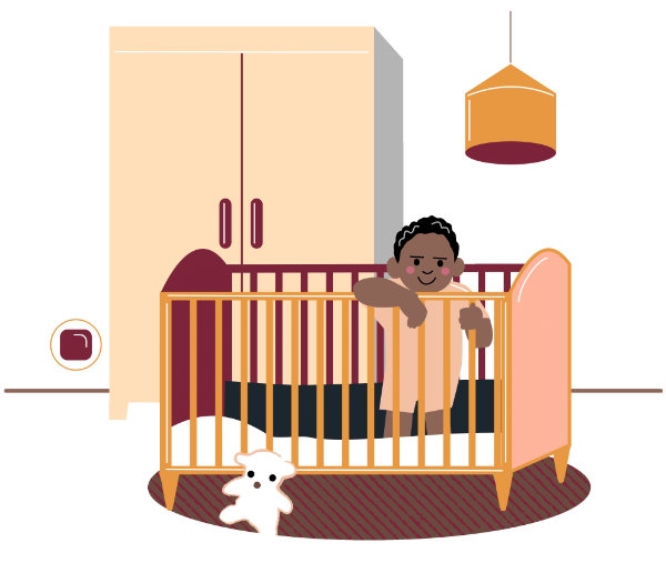 illustration d'un enfant dans son lit